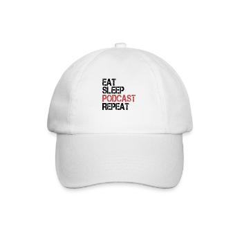 Food Sleep Podcast - Baseball Cap - white/white - Front