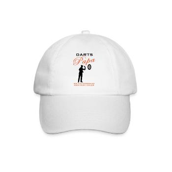 Darts Papa Spruch Dartspieler Darts Fans Geschenk - Baseballkappe - Weiß/Weiß - Vorne