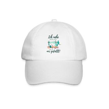Näherin Schneiderin Nähmaschine Geschenk Nähen - Baseballkappe - Weiß/Weiß - Vorne