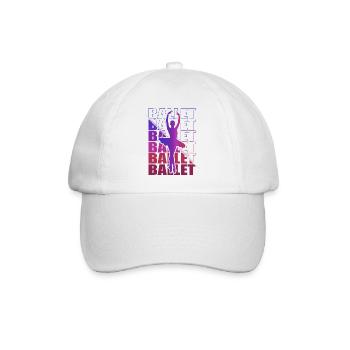 Ballett, Ballerina, Girl, Mädchen, Tanzen - Baseballkappe - Weiß/Weiß - Vorne