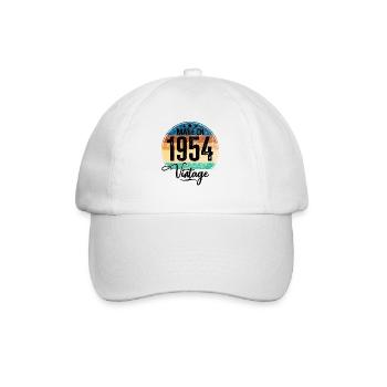 Vintage Made in 1954 Geburtsjahr 1954 Geburtstag - Baseballkappe - Weiß/Weiß - Vorne