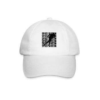 Speed Skating Loves Short Track Skate Speed Skater - Baseball Cap - white/white - Front