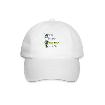 Eat Sleep Disc Golf Repeat Basket Disc Disc - Baseball Cap - white/white - Front