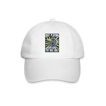 Arrêtez de jouer avec des balles Disc Golfer Frisbee Golf - Casquette classique - blanc/blanc - Devant