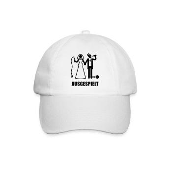 Ausgespielt! (JGA / Peitsche / Bier / Fessel / B) - Baseballkappe - Weiß/Weiß - Vorne