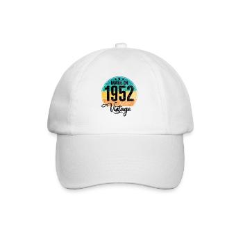 Vintage Made in 1952 Geburtsjahr 1952 Geburtstag - Baseballkappe - Weiß/Weiß - Vorne