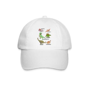Dinosaurier Arten - Baseballkappe - Weiß/Weiß - Vorne