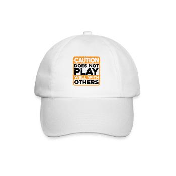 Caution Does Not Play Well With Others 38 - Baseball Cap - white/white - Front