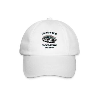 Born 1970 Classic since 1970 Muscle-Car Design - Baseball Cap - white/white - Front