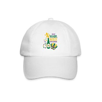 Mardi Gras Karneval Maske Bier Perlen Tölpel - Baseballkappe - Weiß/Weiß - Vorne
