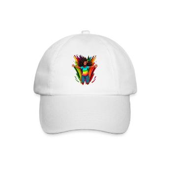 Vielfalt, Diversität, BLM, Regenbogen - Baseballkappe - Weiß/Weiß - Vorne