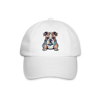 Französische Bulldogge - Baseballkappe - Weiß/Weiß - Vorne