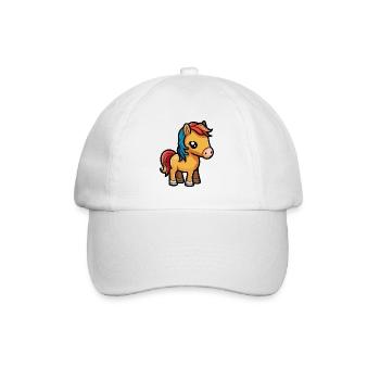 Cute horse for school beginners and kindergarten children - Baseball Cap - white/white - Front