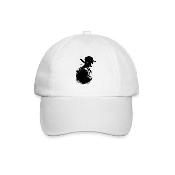 Baseball Player Silhouette - Baseball Cap - white/white - Front