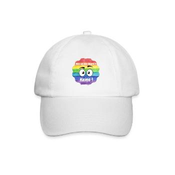 Wer ist der Mann in der Beziehung, Lesbian, CSD - Baseballkappe - Weiß/Weiß - Vorne