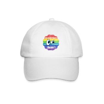 Wer ist der Mann in der Beziehung, Lesbian, CSD - Baseballkappe - Weiß/Weiß - Vorne