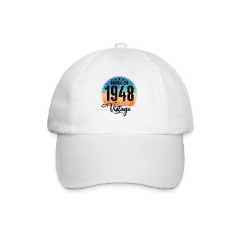 Millésime fabriqué en 1948 Année de naissance 1948 Anniversaire - Casquette classique - blanc/blanc - Devant