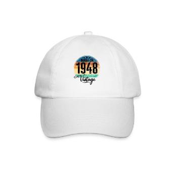 Millésime fabriqué en 1948 Année de naissance 1948 Anniversaire - Casquette classique - blanc/blanc - Devant