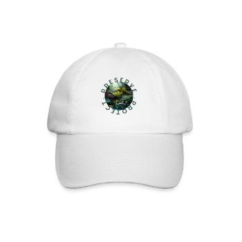 Preserve Protect Nature Naturbewusstsein bewahren - Baseballkappe - Weiß/Weiß - Vorne