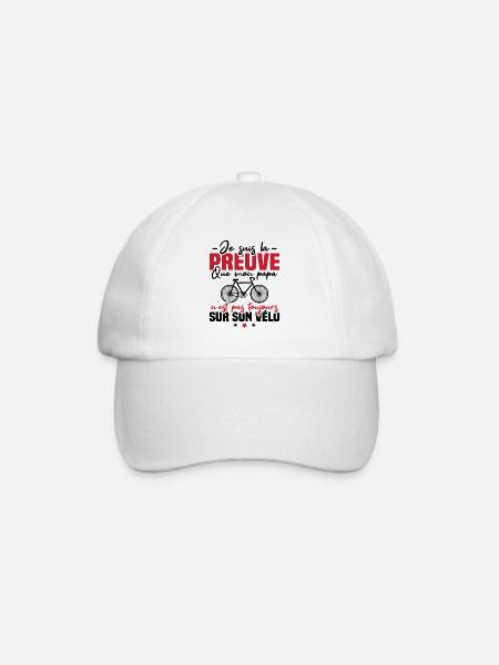 Preuve que papa n'est pas toujours sur son vélo - Casquette classique - blanc/blanc