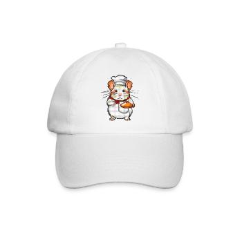 Hamster comme cuisinier et boulanger avec bol en 8 bits - Casquette classique - blanc/blanc - Devant