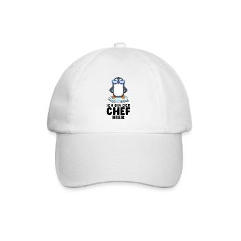 cooler Pinguin Chef Spruch - Baseballkappe - Weiß/Weiß - Vorne