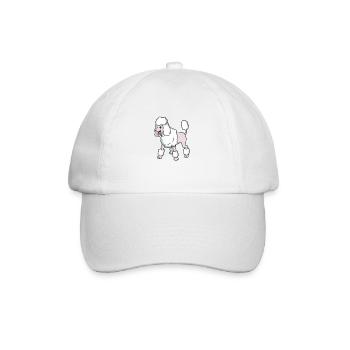Kawaii Pudel - Baseballkappe - Weiß/Weiß - Vorne
