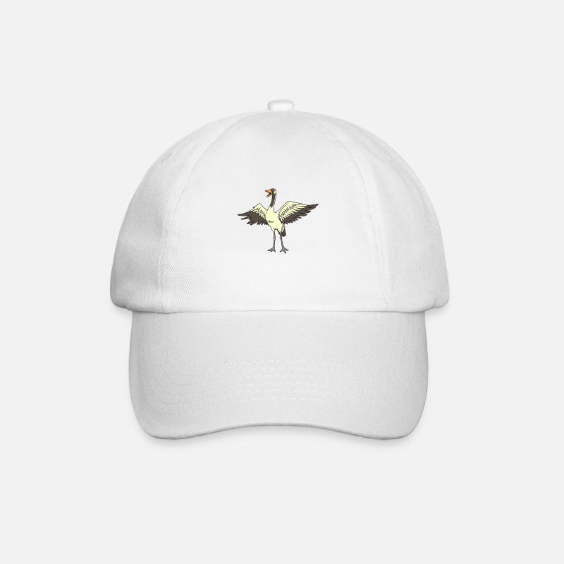 Kawaii Kranich - Baseballkappe - Weiß/Weiß