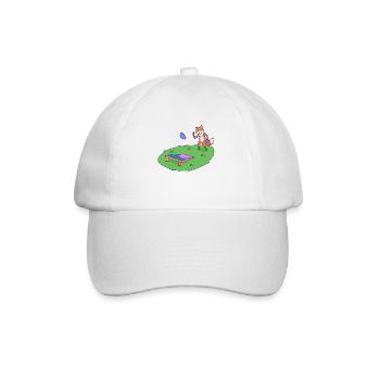 Fox plays cornhole - Baseball Cap - white/white - Front