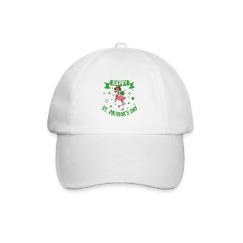St Patrick's Flamingo - Happy St Patrick's Day - Baseball Cap - white/white - Front