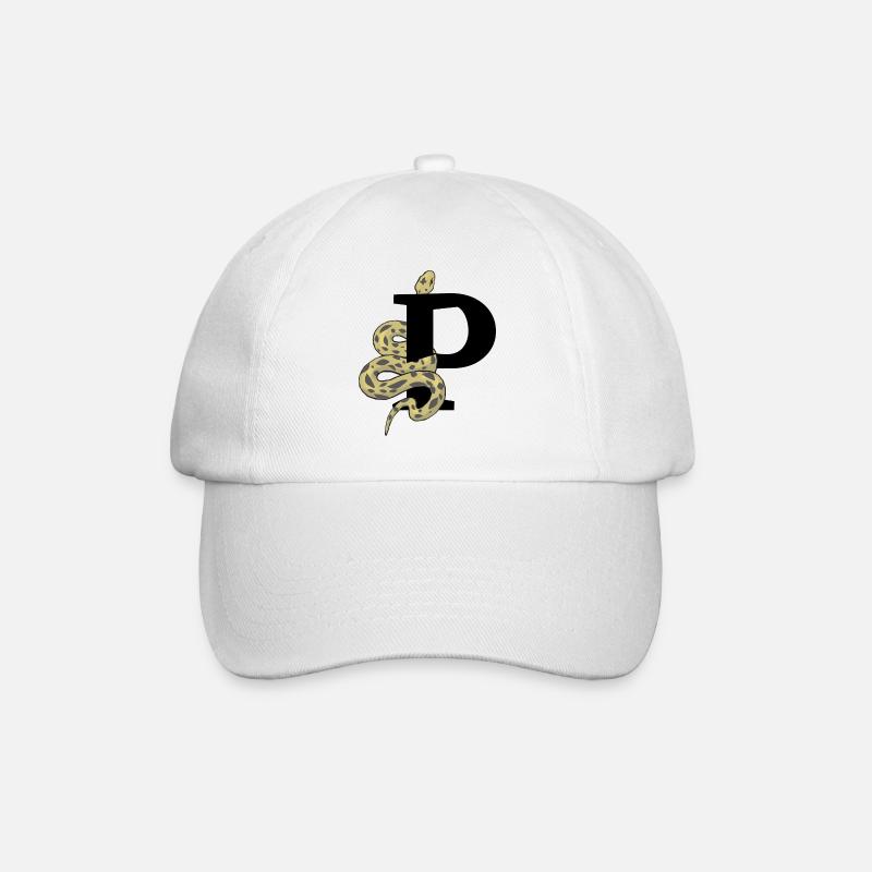 Buchstabe p Schlange - Baseballkappe - Weiß/Weiß