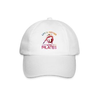 Pilates La vie est meilleure avec le cadeau Pilates - Casquette classique - blanc/blanc - Devant