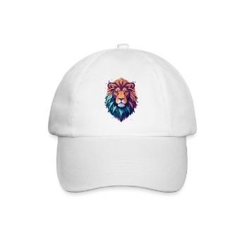 WILDES LÖWENDESIGN BUNT - Baseballkappe - Weiß/Weiß - Vorne