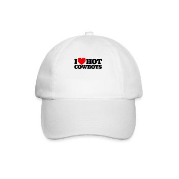 Ich liebe hei�e Cowboys Red Heart Cowboys hei�e Co - Baseballkappe - Weiß/Weiß - Vorne