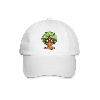Tree with glasses - Baseball Cap - white/white - Front
