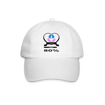 Zwillinge on board Babyfüße Babysisitter Geschenk - Baseballkappe - Weiß/Weiß - Vorne