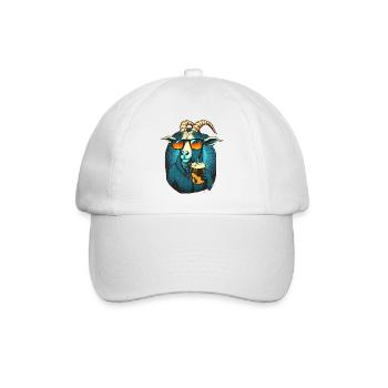Cool buck with sunglasses and beer - Baseball Cap - white/white - Front