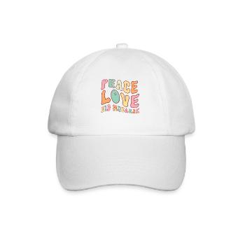 Peace Love Eid Mubarak Colorful Wavy Style Muslims - Baseball Cap - white/white - Front