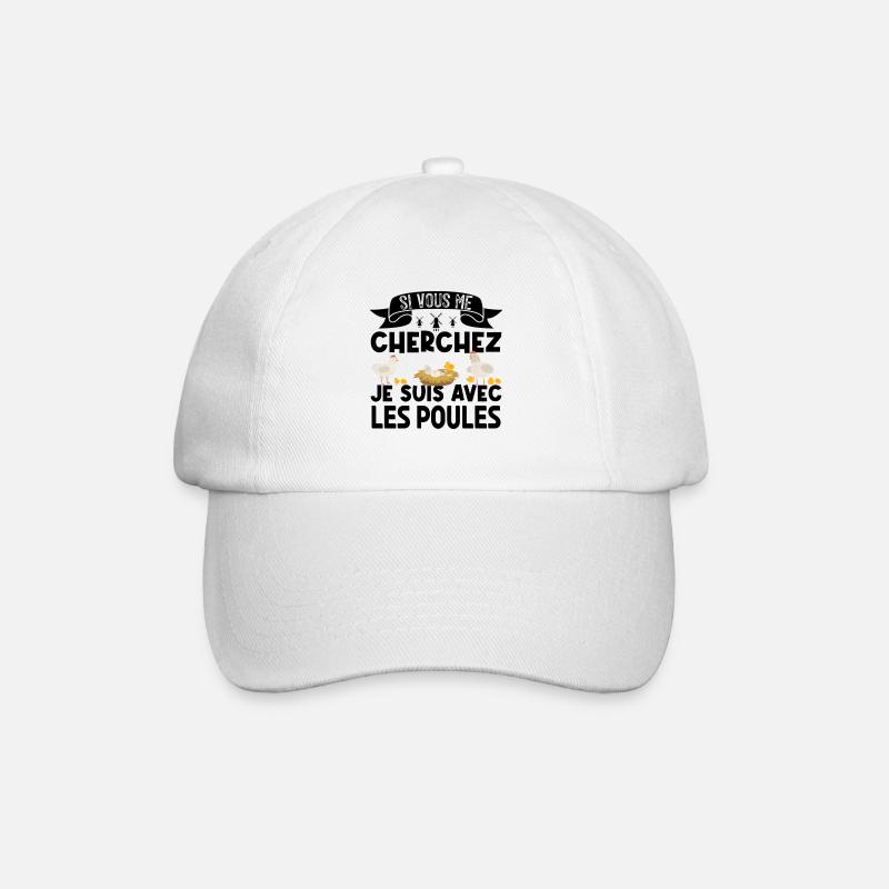si vous me cherchez je suis avec les poules - Casquette classique - blanc/blanc