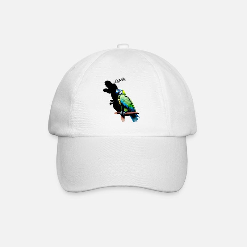 lustiger T-Rex Papagei Gelb Blau Ara Macaw - Baseballkappe - Weiß/Weiß