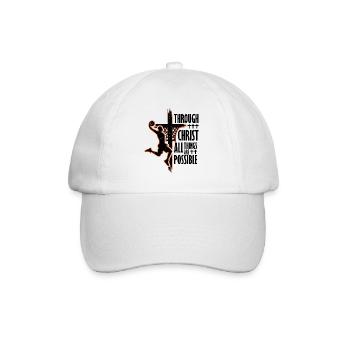 Christlicher Basketball Jesus Christus Basketball - Baseballkappe - Weiß/Weiß - Vorne