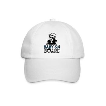 Baby on board Babybauch Babysitter Kind Geschenk - Baseballkappe - Weiß/Weiß - Vorne