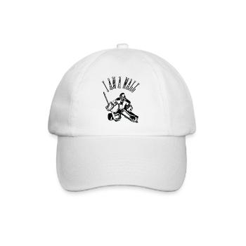 Goalie Eishockeyspielen Eishockeyspieler Geschenk - Baseballkappe - Weiß/Weiß - Vorne