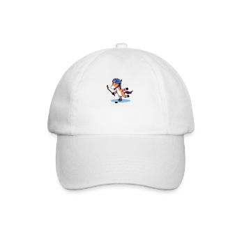 Cheval Kawaii dans le style hockey sur glace - Casquette classique - blanc/blanc - Devant
