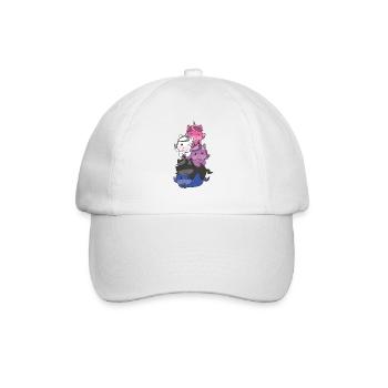 Genderfluid Flag Pride LGBTQ Cute Unicorn Stack - Baseball Cap - white/white - Front