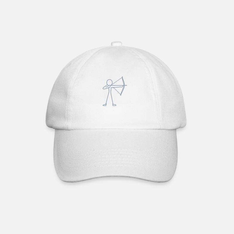 Strichmännchen Bogen Bogenschießen Bogenschütze - Baseballkappe - Weiß/Weiß