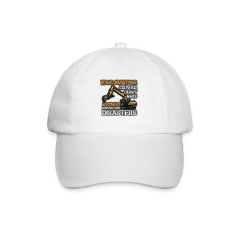 Lustiger Bagger Spruch für Baggerfahrer - Baseballkappe - Weiß/Weiß - Vorne