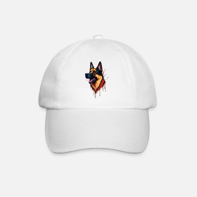 German Shepherd German Shepherd SplashArt - Baseball Cap - white/white