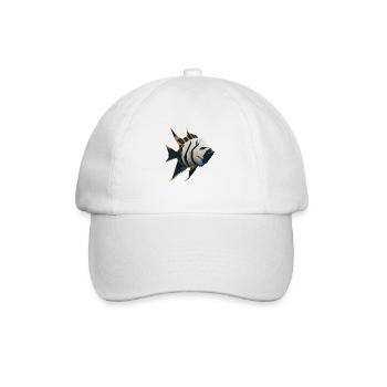 Geometrischer Fisch - Baseballkappe - Weiß/Weiß - Vorne