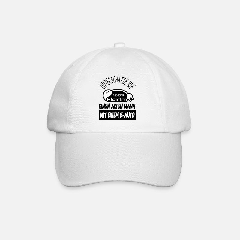 E-Auto Elekro-auto fahren E-Auto Fahrer Geschenk - Baseballkappe - Weiß/Weiß